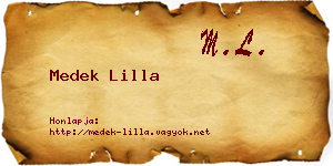 Medek Lilla névjegykártya